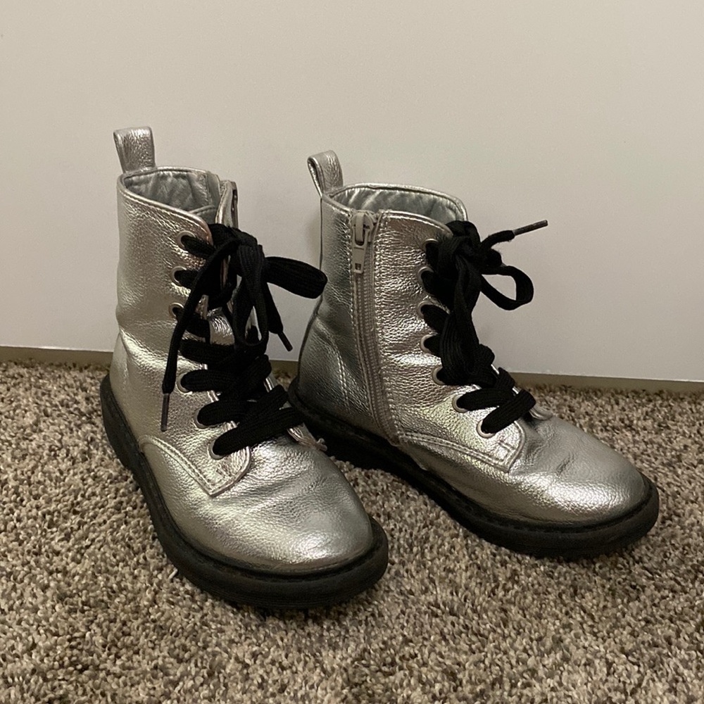Kids there about silver combat boot size 11kids